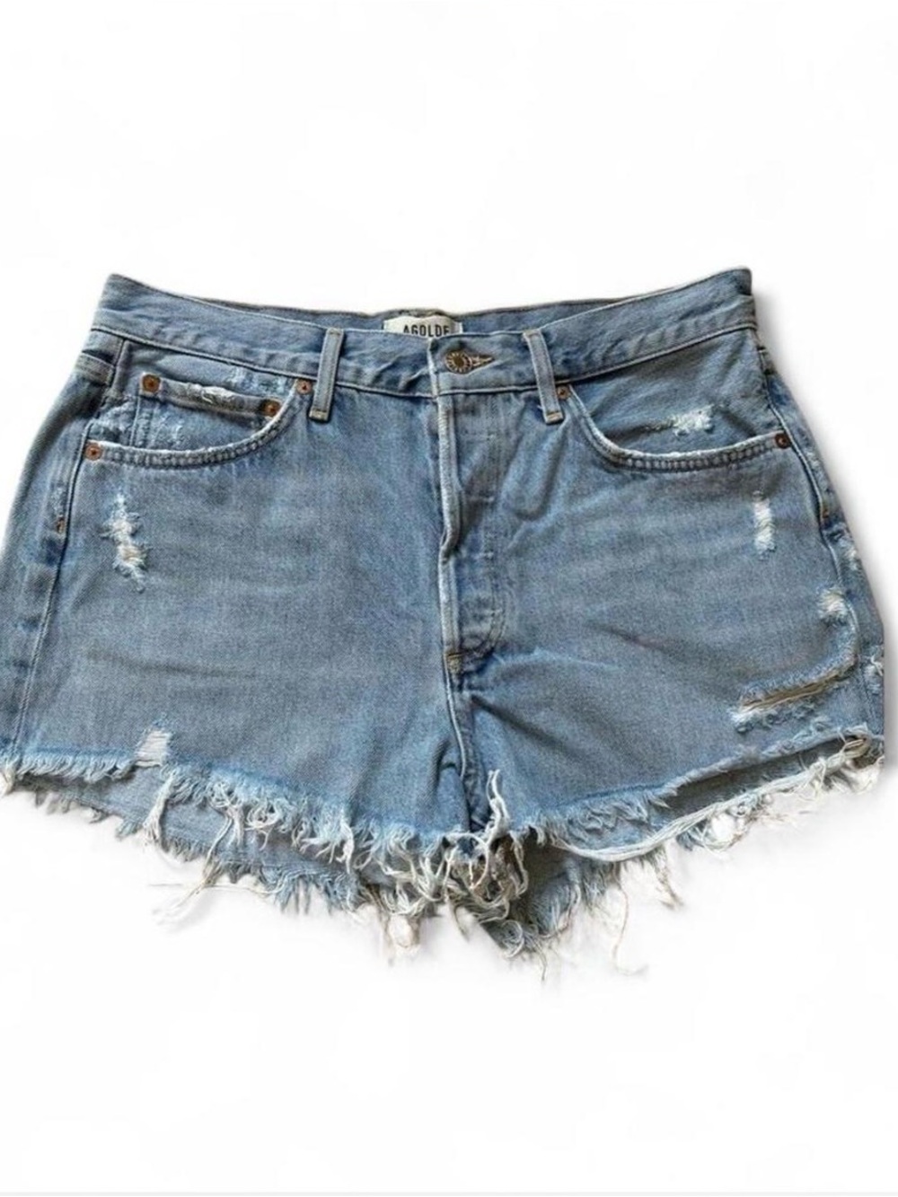 Agolde Parker Distressed Denim Cut-off Shorts